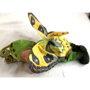 Baby Butterfly Doll By Anne Geddes - Green & Yellow Plush With Wings